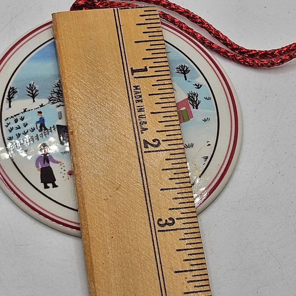 VTG Villeroy & Boch Naif Christmas Ornament No 2 Laplau Doublesided w/ Box